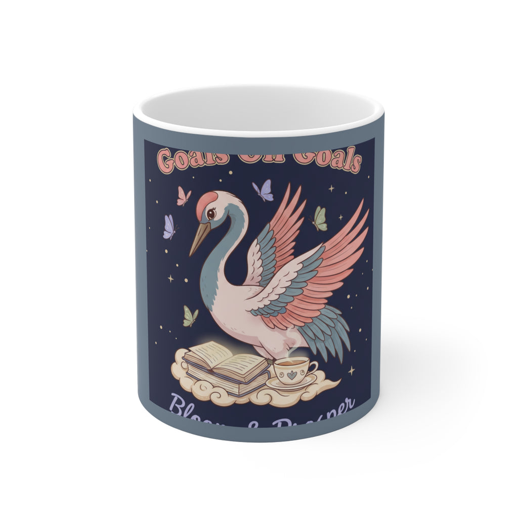 Crane Mug 11oz – Goals on Goals Bloom Prosper