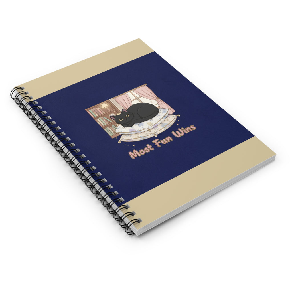 Black Cat Spiral Notebook – Most Fun Wins