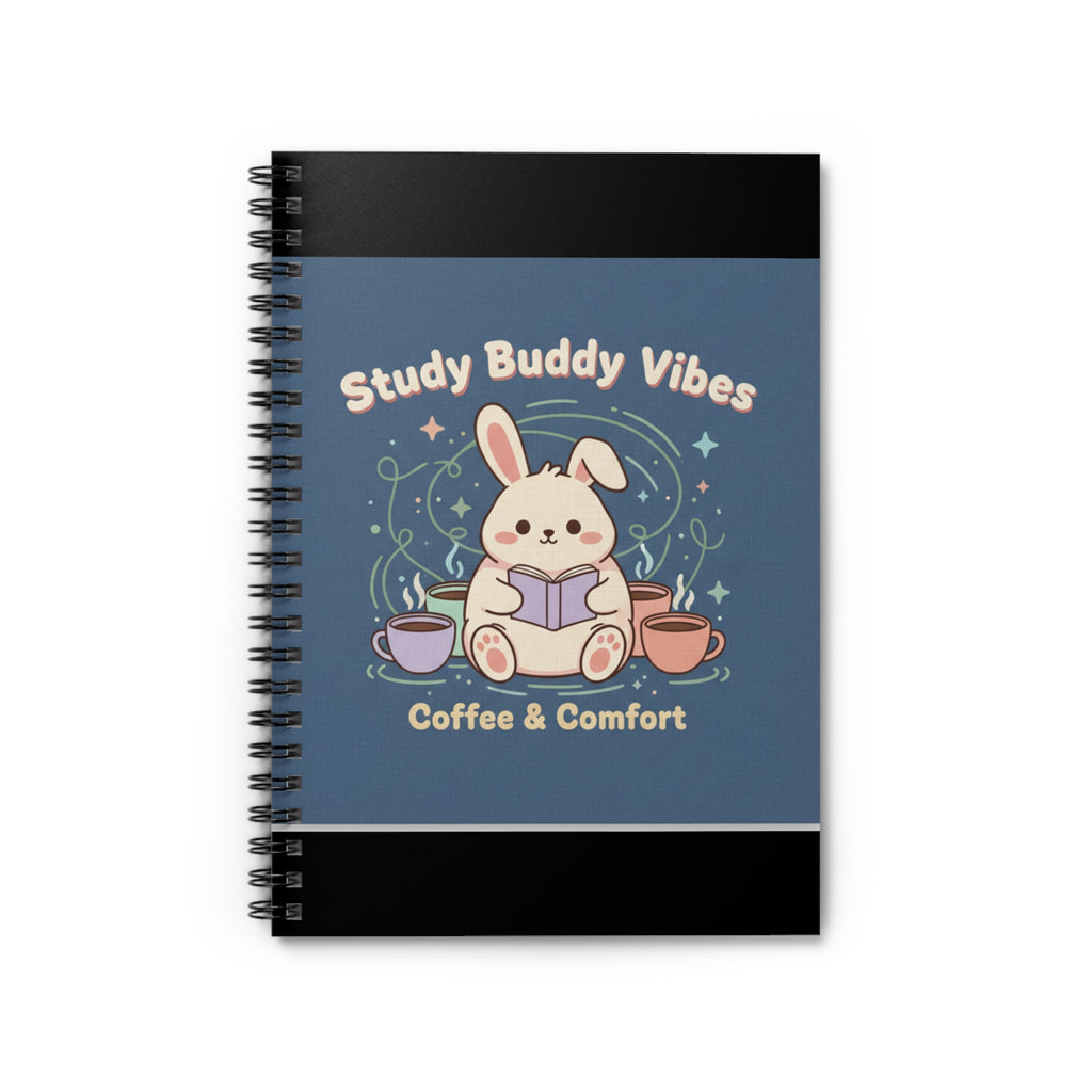 Bunny Spiral Notebook – Study Buddy Vibes Coffee Comfort