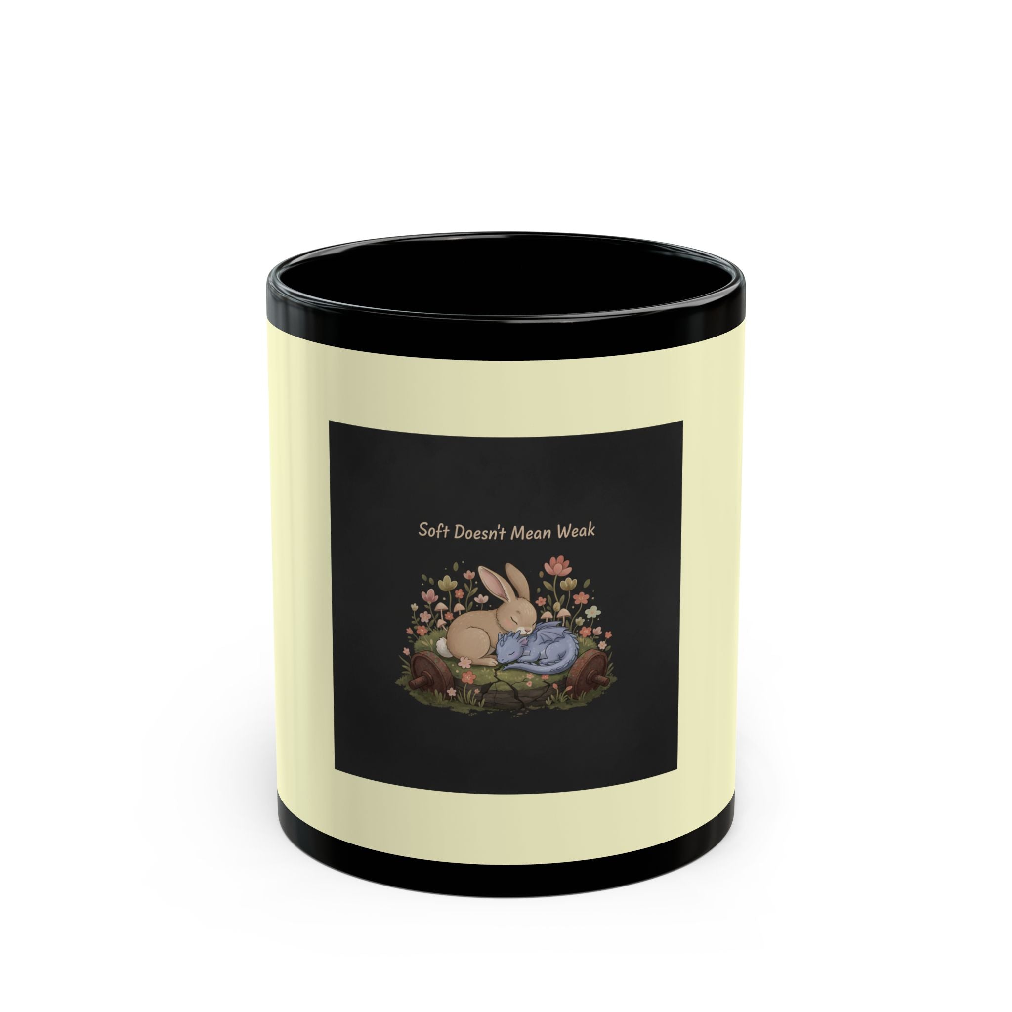 Dragon Black Mug 11oz – Soft Doesnt Mean Weak
