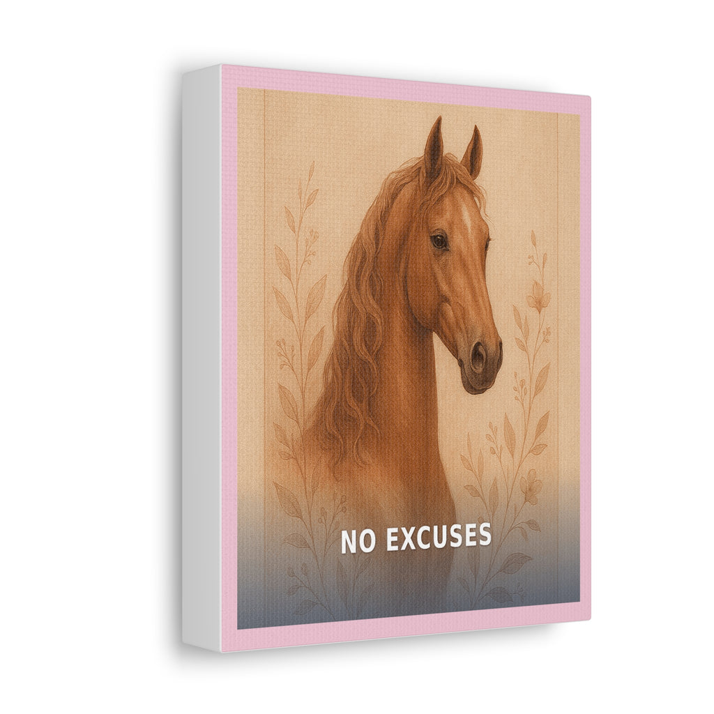 "No Excuses" Black Cat Canvas | College Girl Gift | Fashion | KayKay Classics