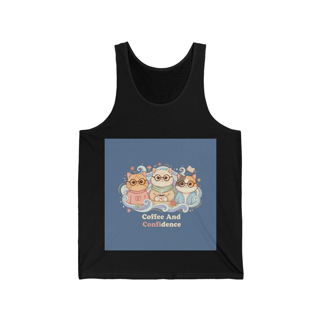 Cats With Glasses Tank Top – Coffee and Confidence
