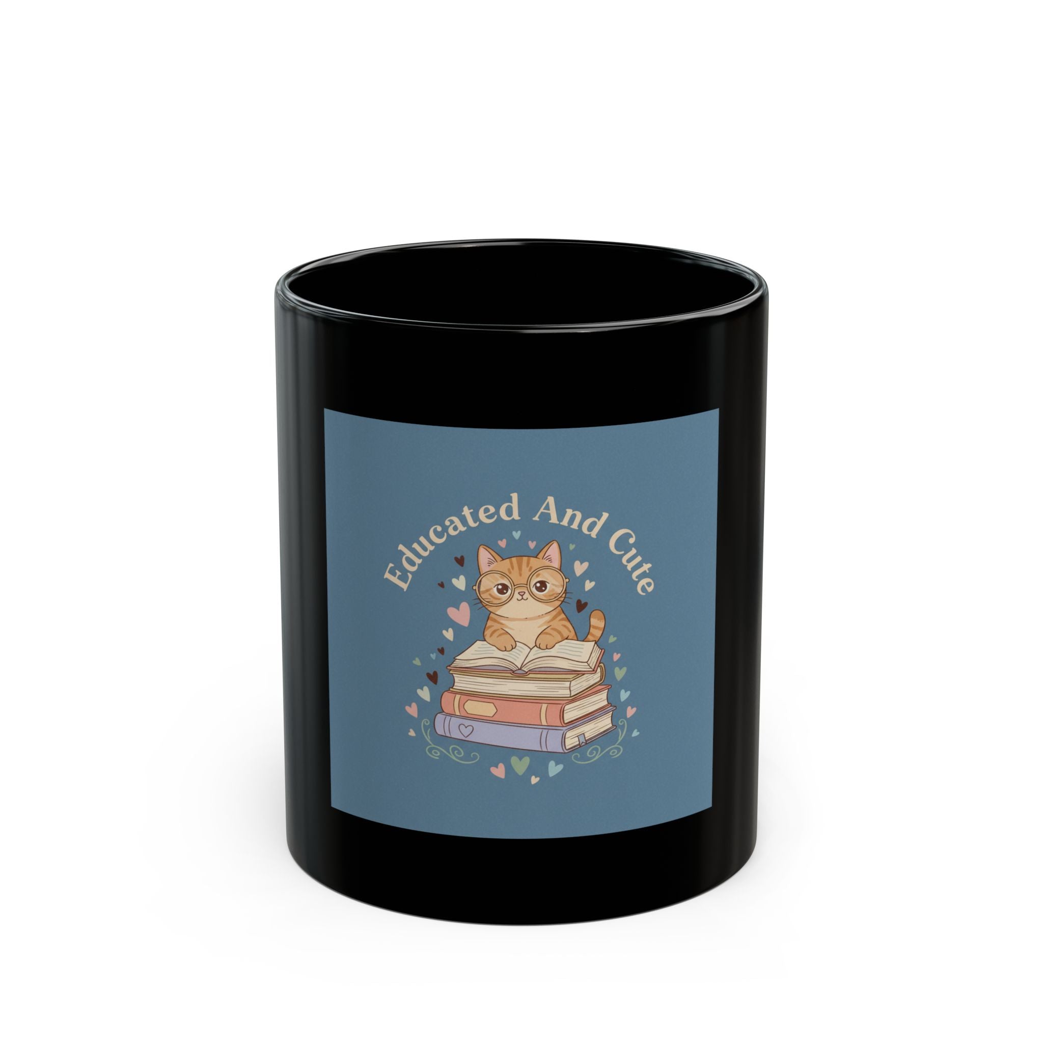 Educated and Cute Black Mug 11oz