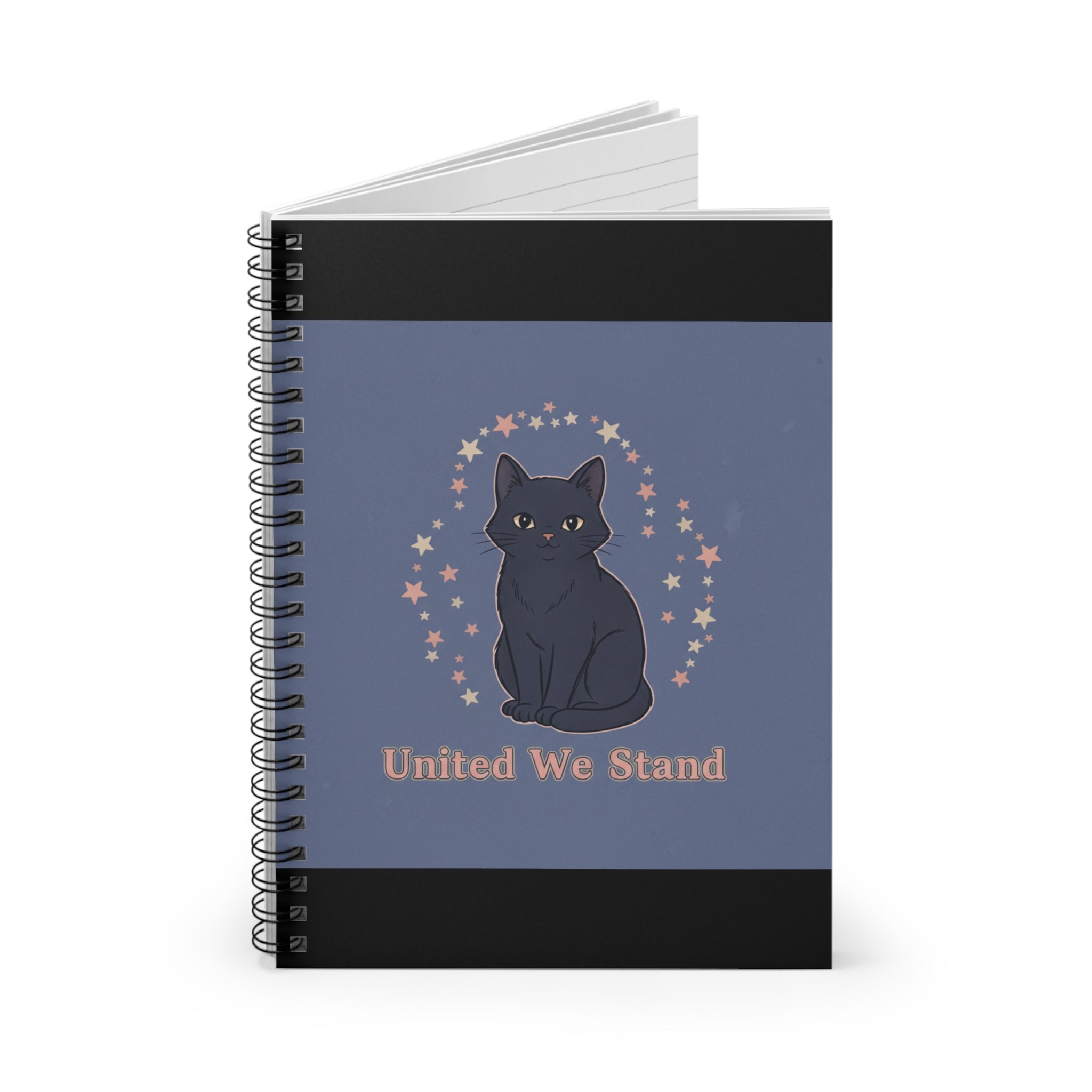 Black Cat Spiral Notebook – United We Stand