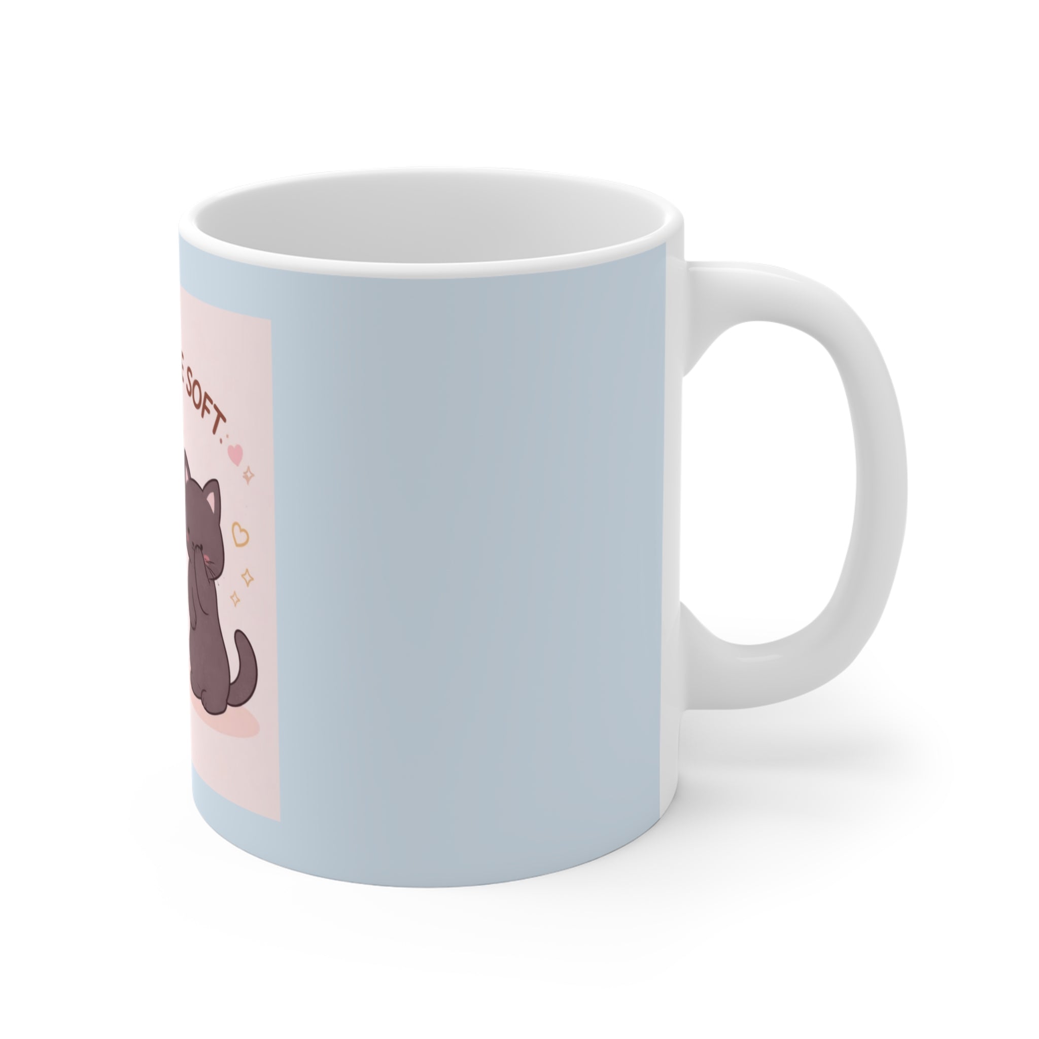 "LOVE CAN BE SOFT" Black Cat Mug | College Girl Gift | Fashion | KayKay Classics