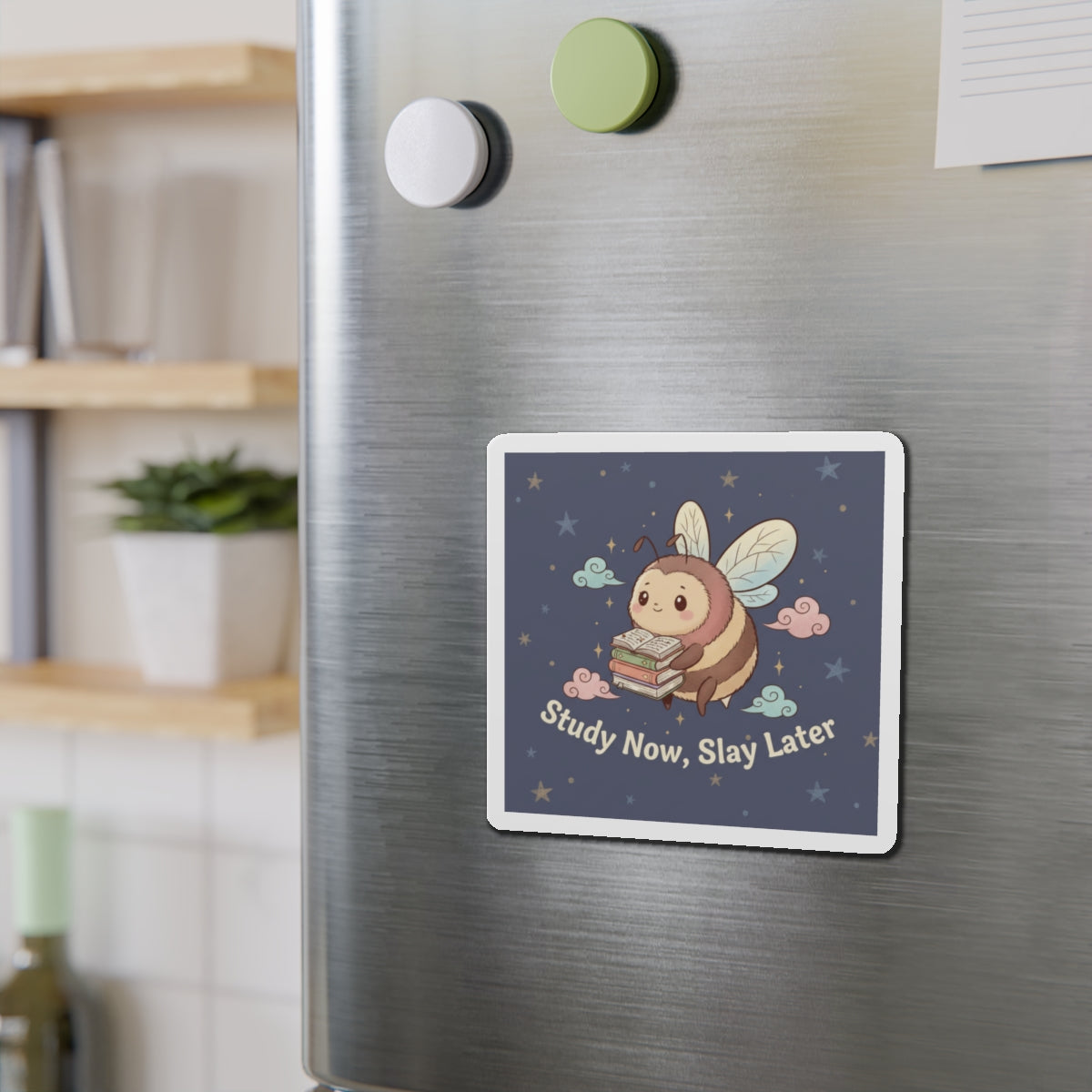 Bee Die-Cut Magnet – Study Now, Slay Later