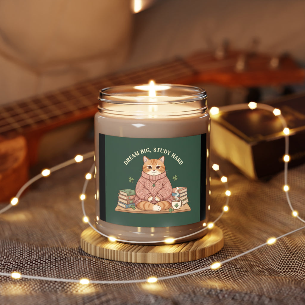 Cat Scented Candle – Dream Big, Study Hard