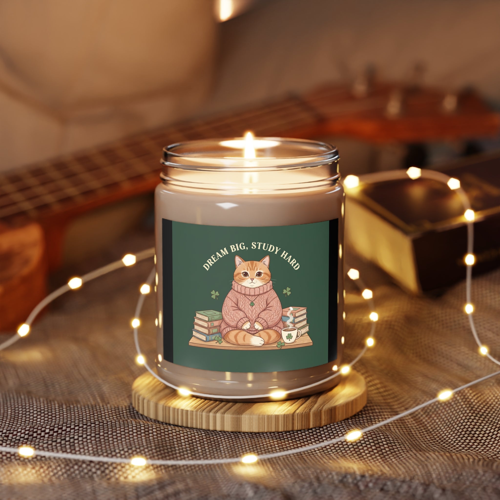 Cat Scented Candle – Dream Big, Study Hard