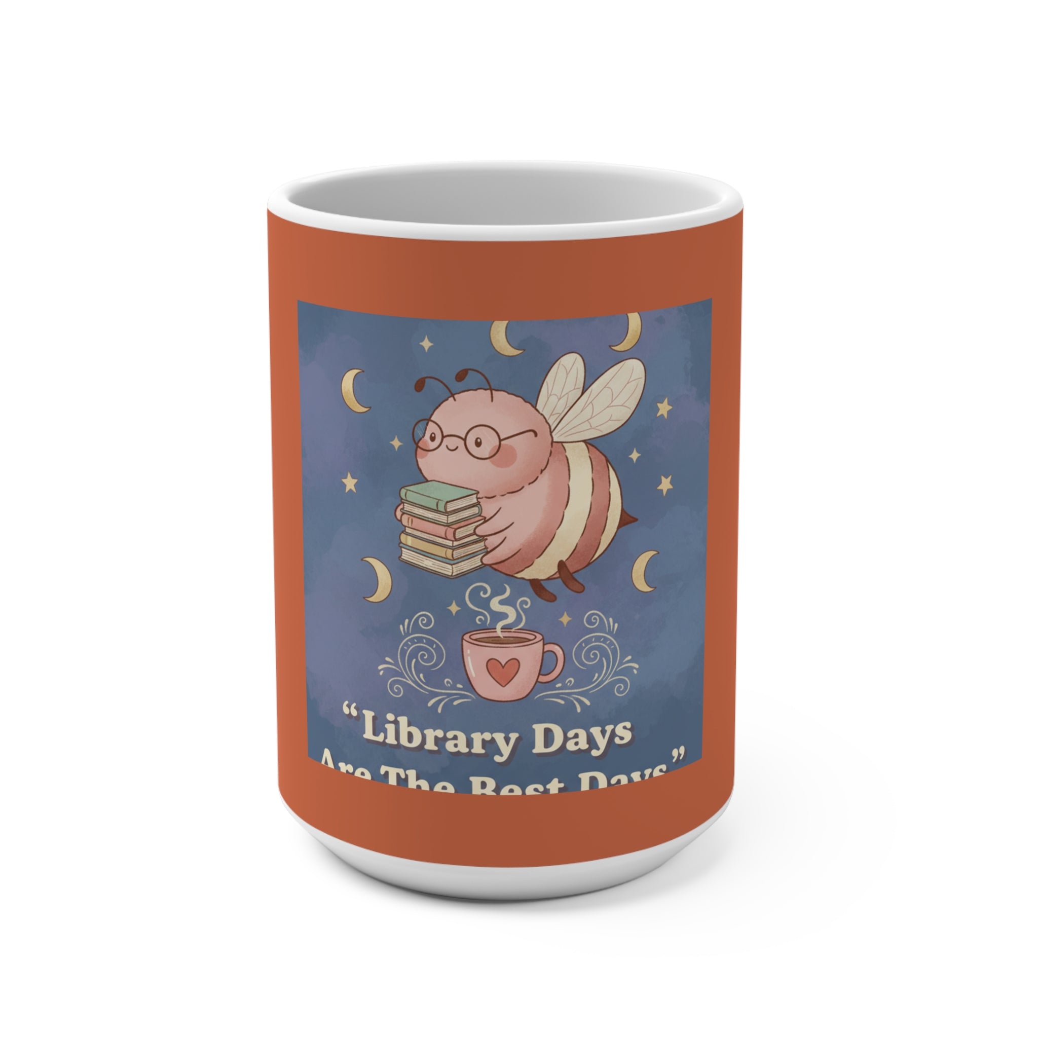 Bee Mug 15oz – Library Days Are the Best Days