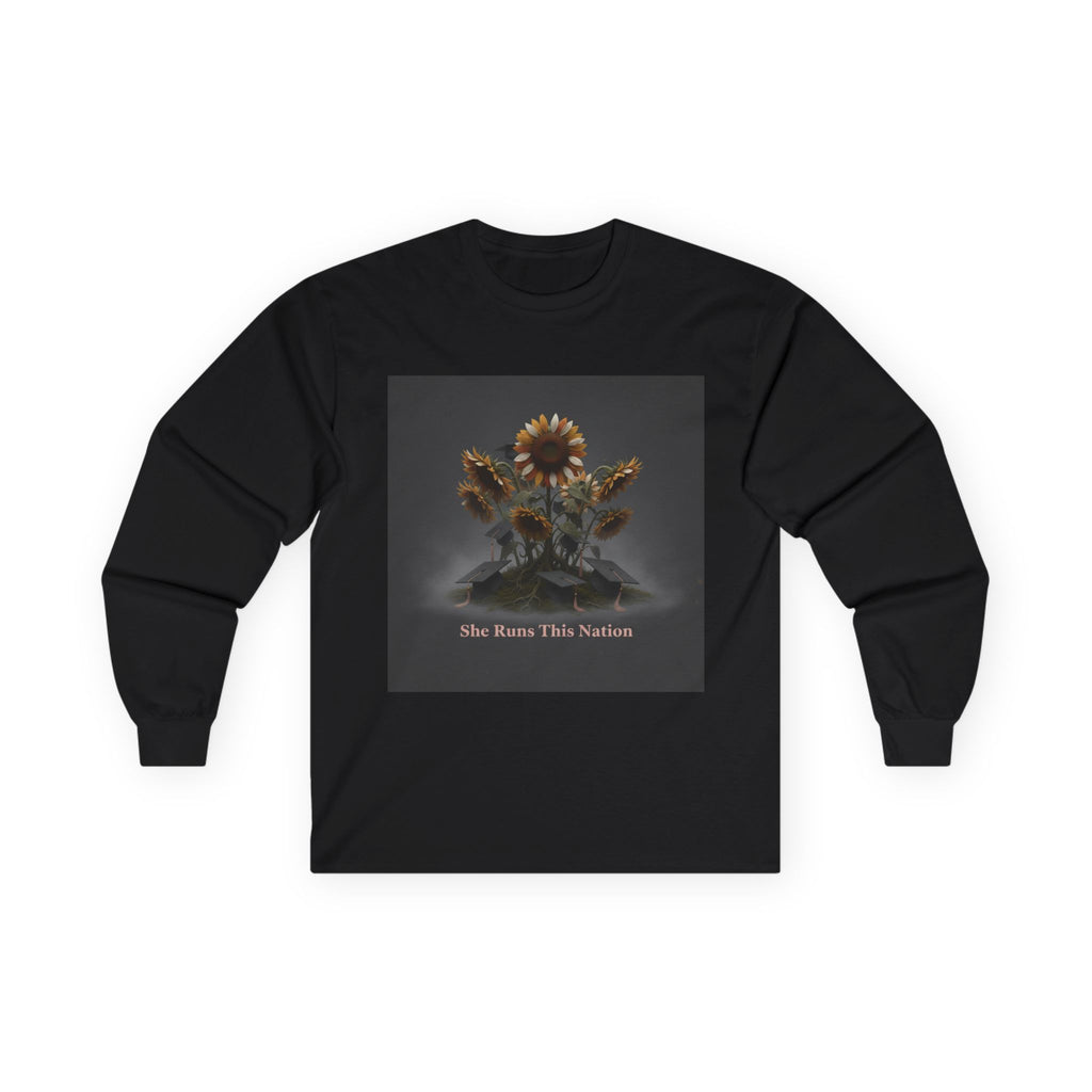 Sunflowers Long Sleeve Tee – She Runs This Nation