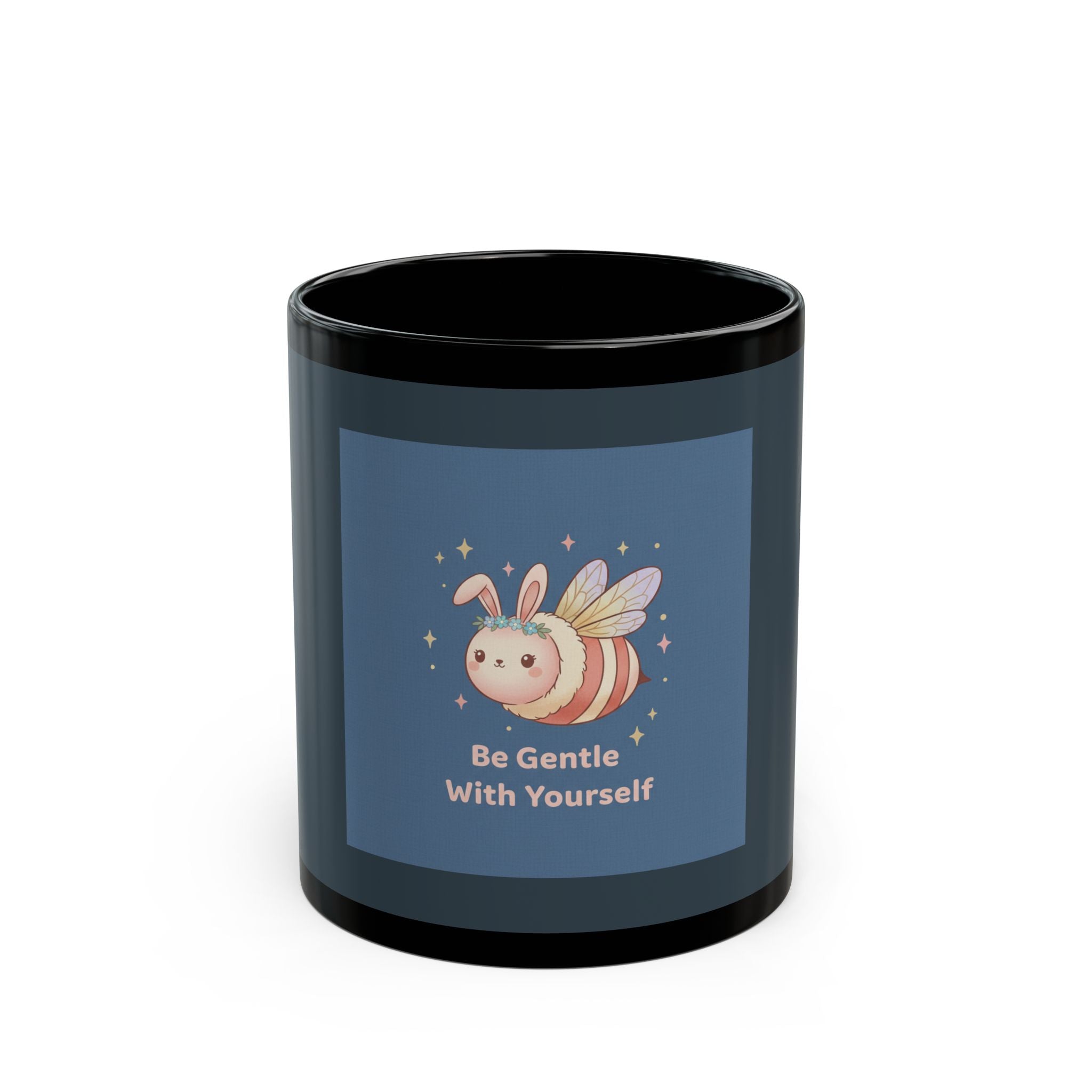 Honeybee Black Mug 11oz – Be Gentle With Yourself