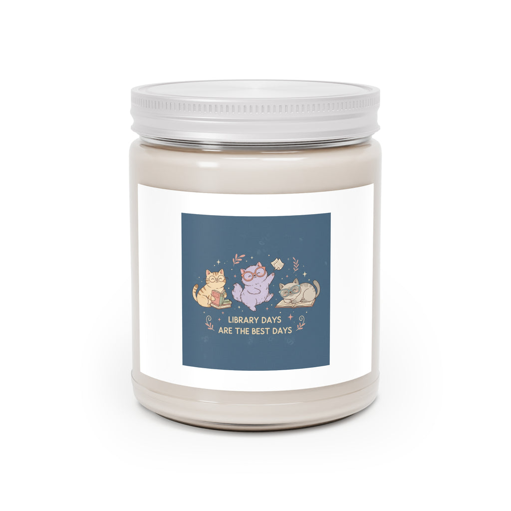 Cats With Glasses Scented Candle – Library Days Are the Best Days