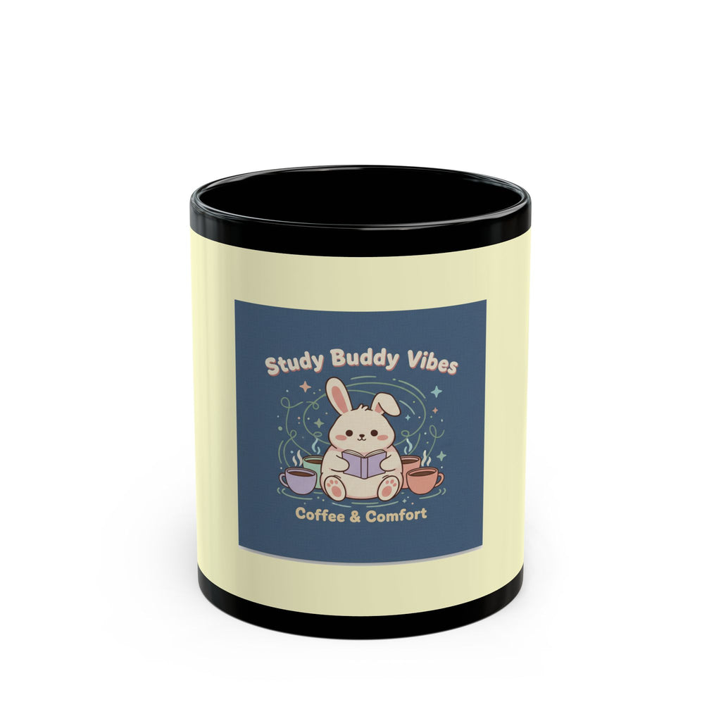 Bunny Black Mug 11oz – Study Buddy Vibes Coffee Comfort