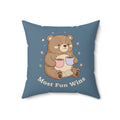 Bear Square Pillow – Most Fun Wins