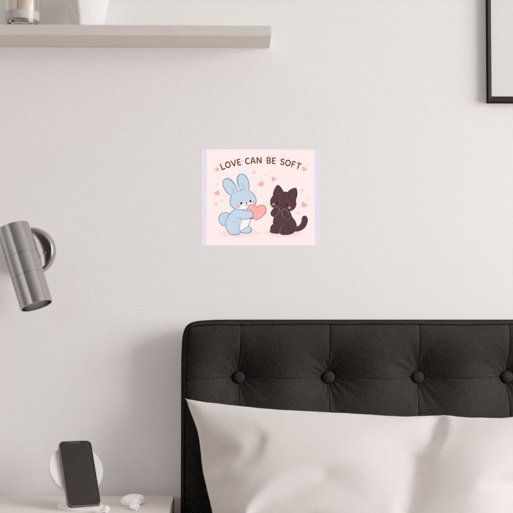 "LOVE CAN BE SOFT" Black Cat Poster | College Girl Gift | Fashion | KayKay Classics