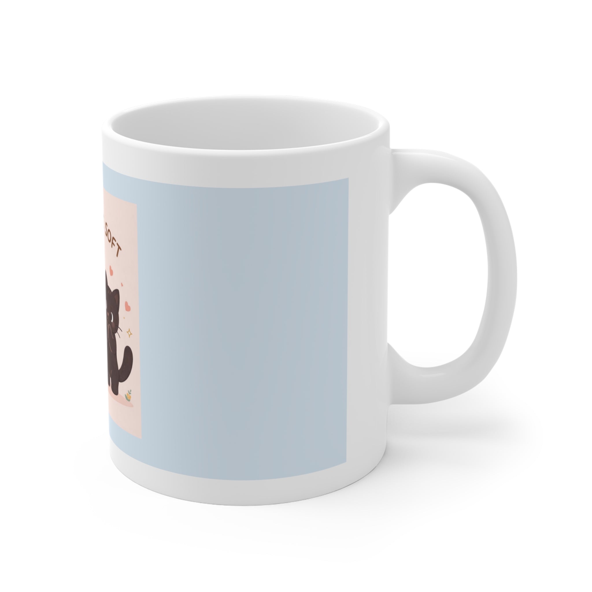 "LOVE CAN BE SOFT" Black Cat Mug | College Girl Gift | Fashion | KayKay Classics