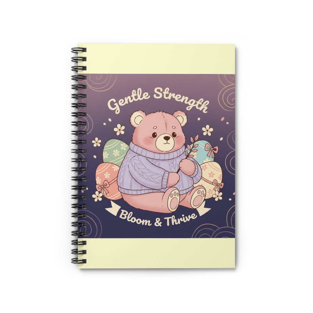Bear Spiral Notebook – Gentle Strength Bloom Thrive