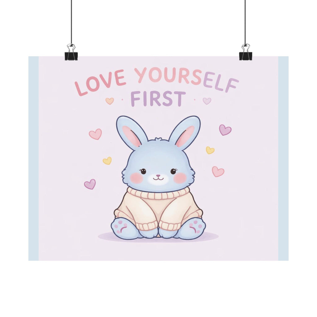 "LOVE YOURSELF FIRST" Black Cat Poster | College Girl Gift | Fashion | KayKay Classics
