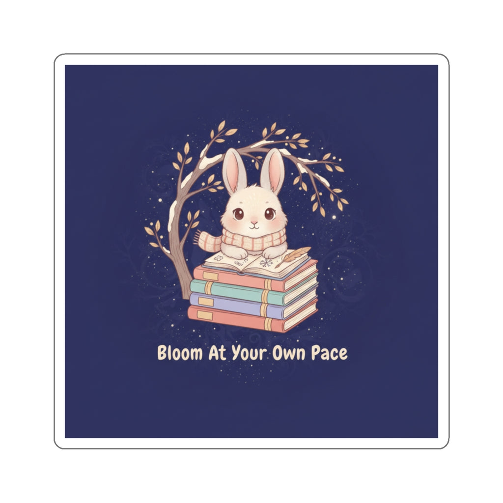 Rabbit Die-Cut Sticker – Bloom at Your Own Pace