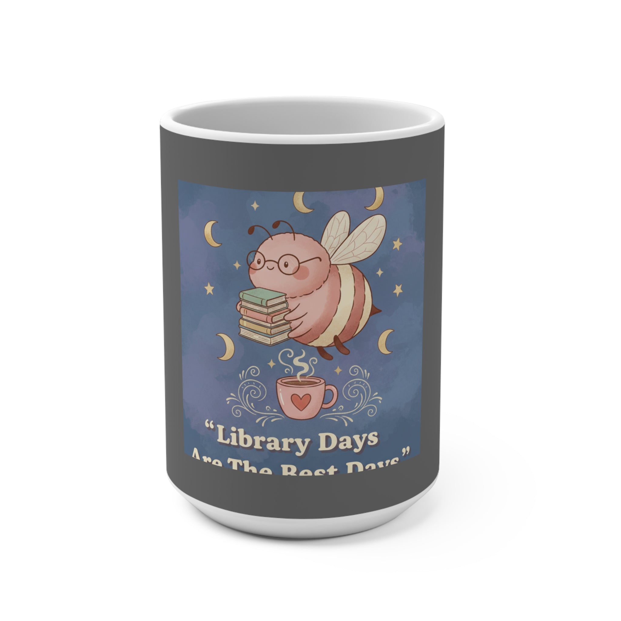Bee Mug 15oz – Library Days Are the Best Days