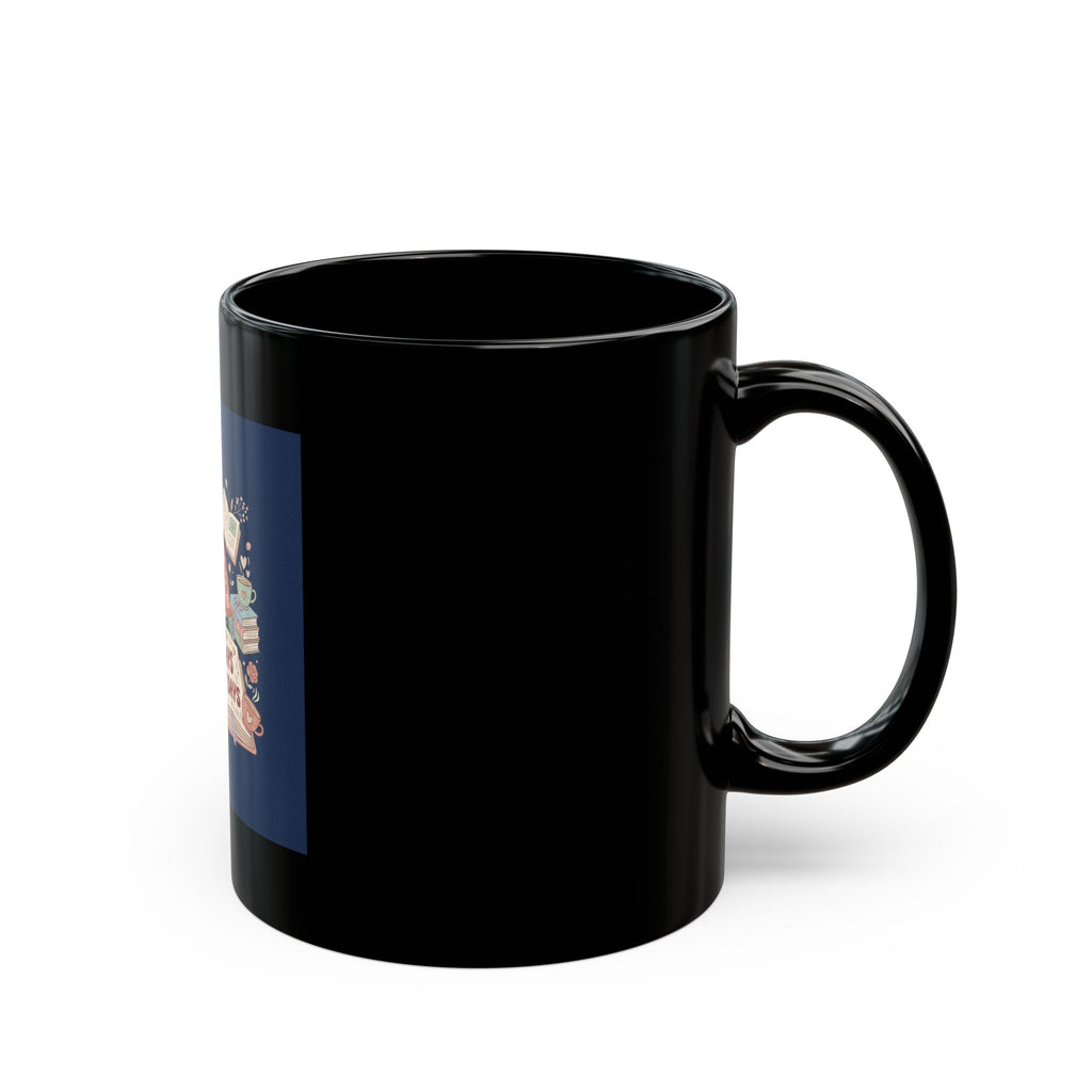 LIBRARY DAYS ARE THE BEST DAYS Turtle Black Mug 11oz