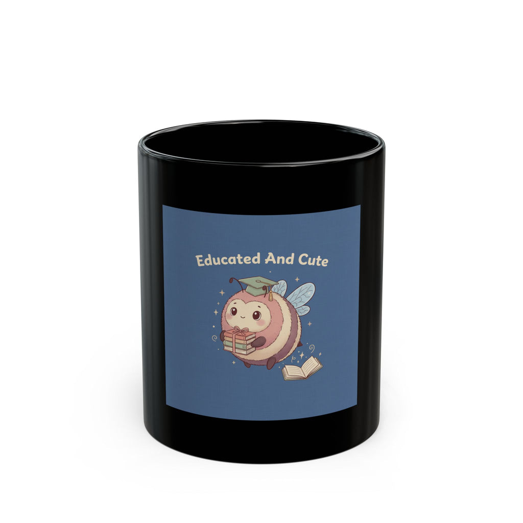 Bunny Black Mug 11oz – Educated and Cute
