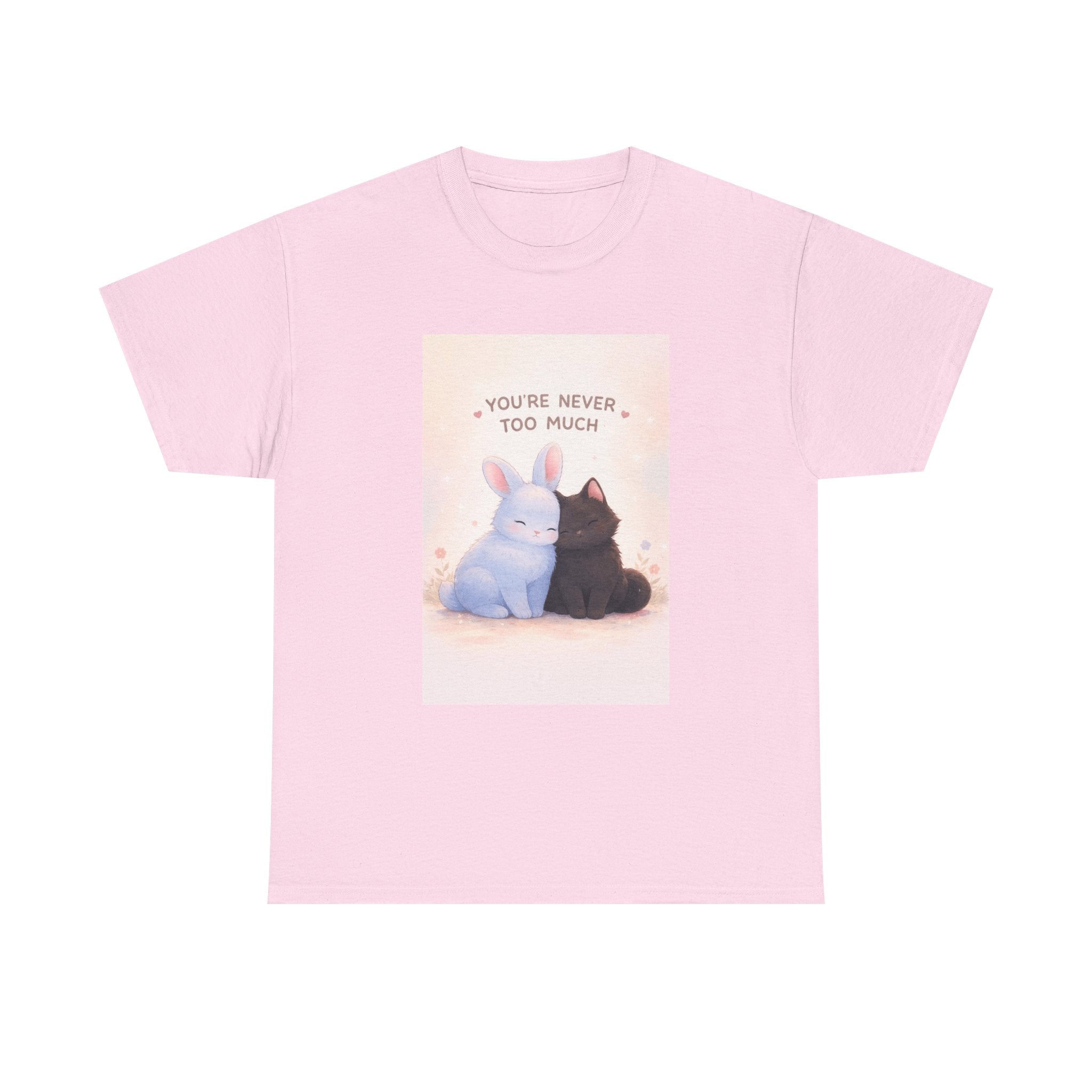 "YOU'RE NEVER TOO MUCH" Black Cat Kids Tee | College Girl Gift | Fashion | KayKay Classics