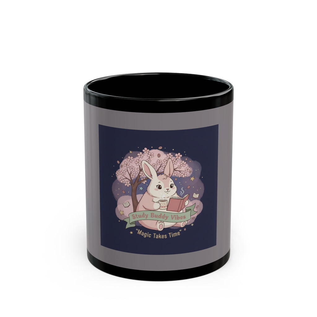 Bunny Black Mug 11oz – Study Buddy Vibes