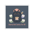 Black Cat Die-Cut Sticker – Liberty and Justice for All