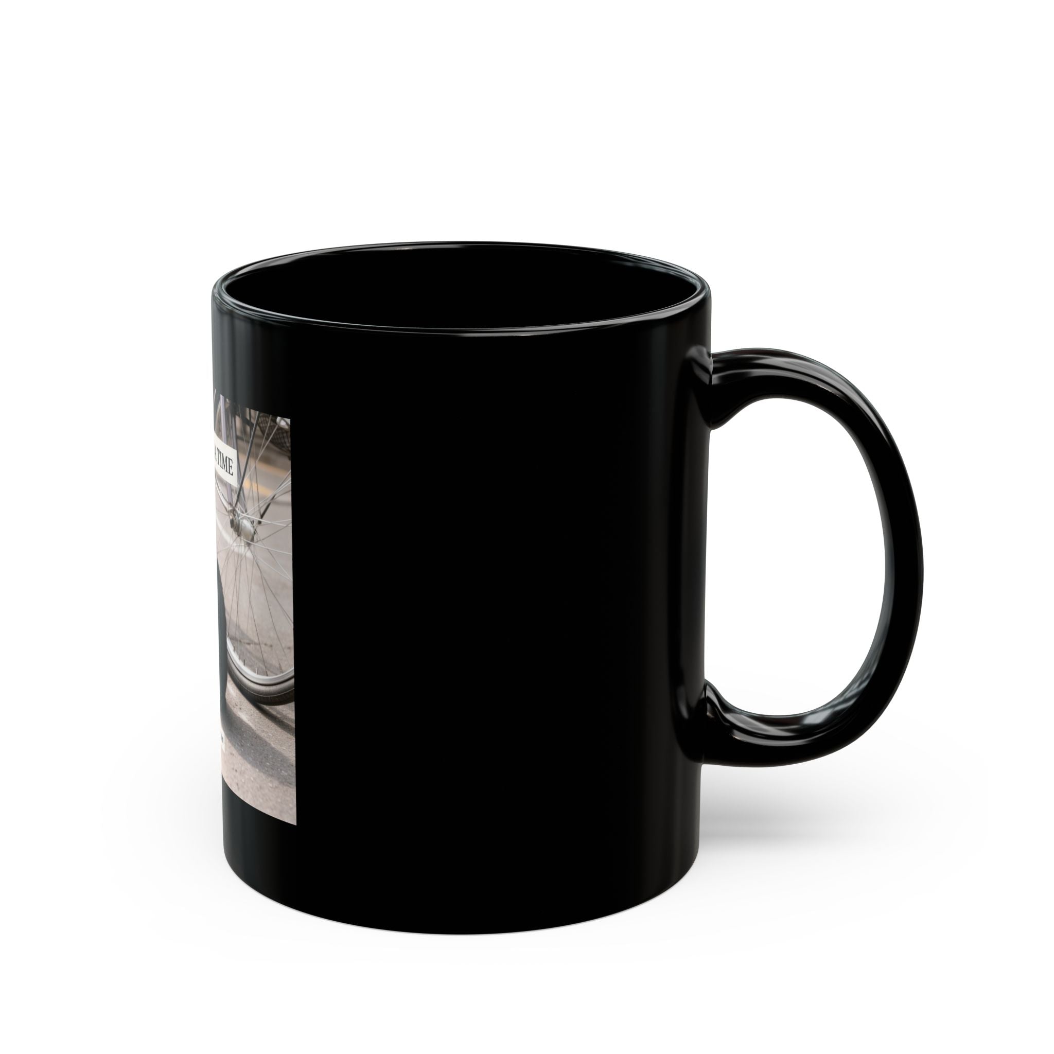 ONE STEP AT A TIME Cat Black Mug 11oz