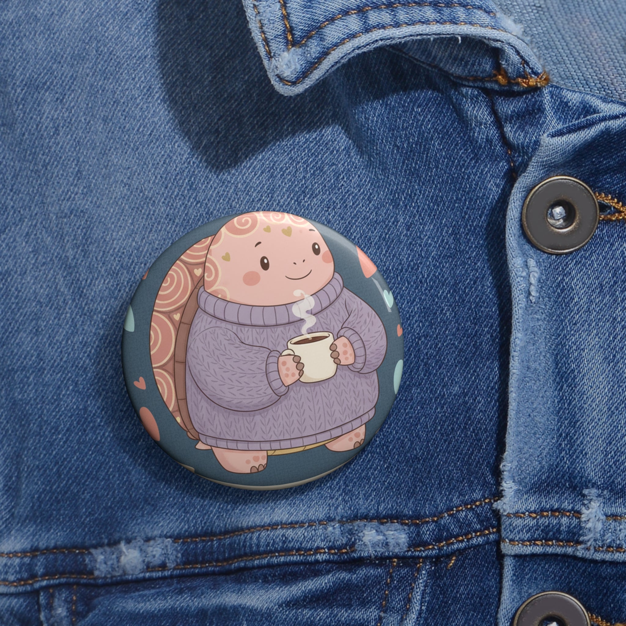 Turtle Pin Button – She Believed She Could