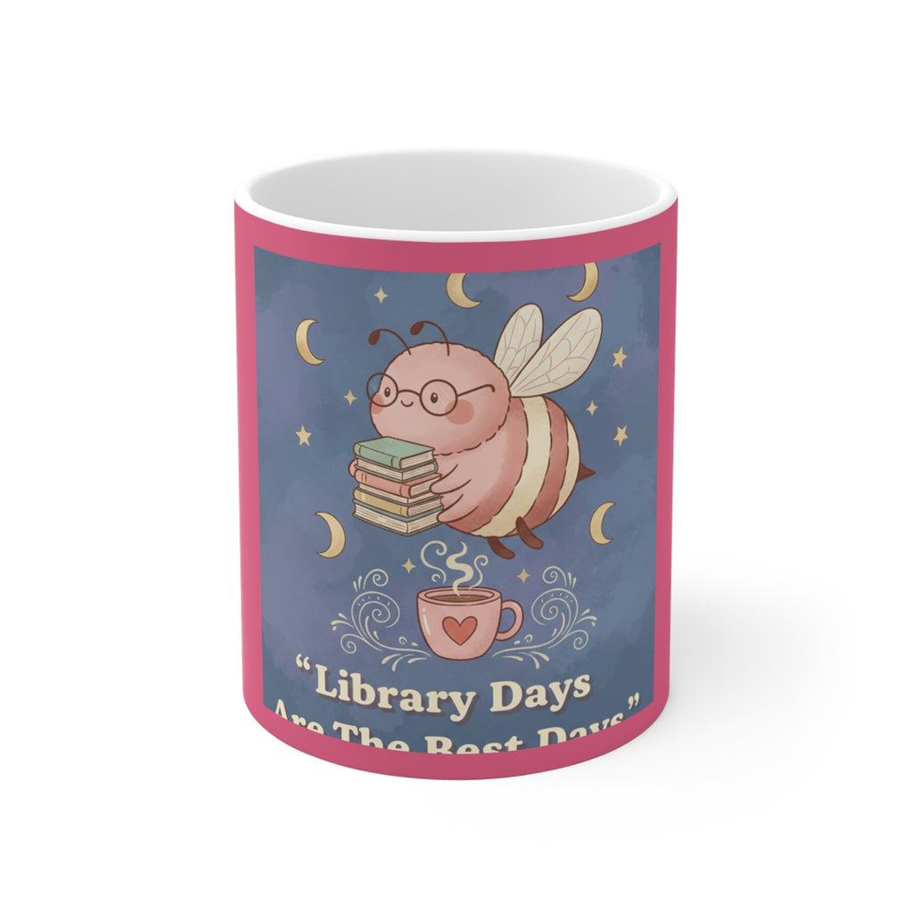 Bee Mug 11oz – Library Days Are the Best Days