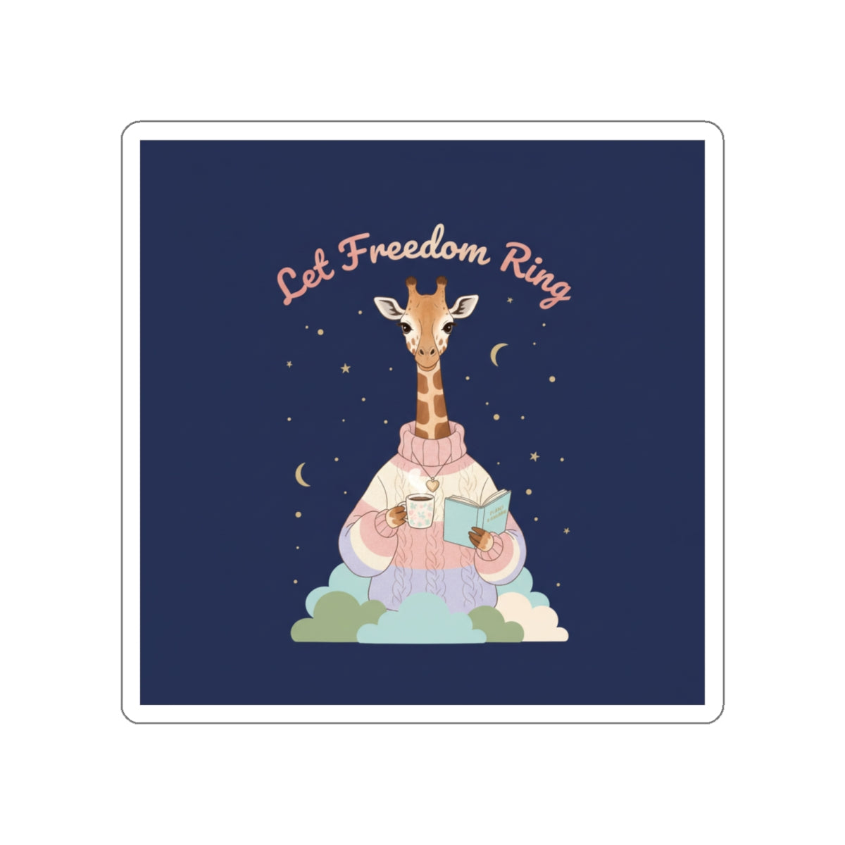 Giraffe Die-Cut Sticker – Let Freedom Ring