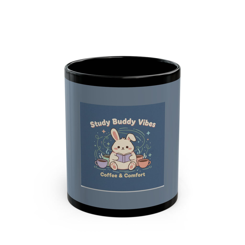 Bunny Black Mug 11oz – Study Buddy Vibes Coffee Comfort