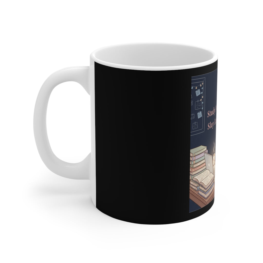 Rabbit Mug 11oz – Study Now, Slay Later