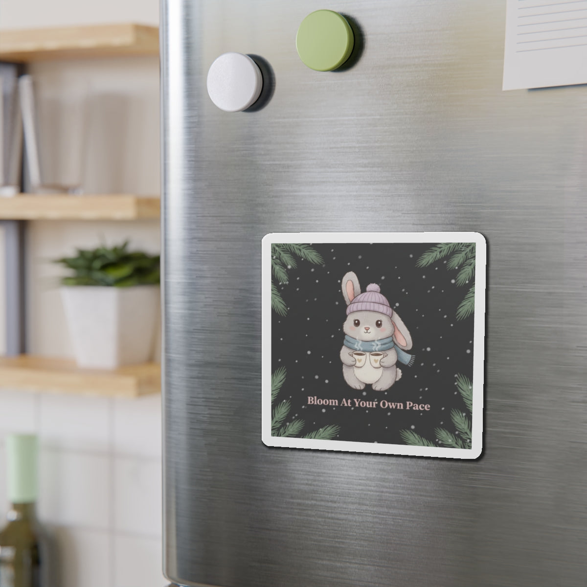 Bunny Die-Cut Magnet – Bloom at Your Own Pace