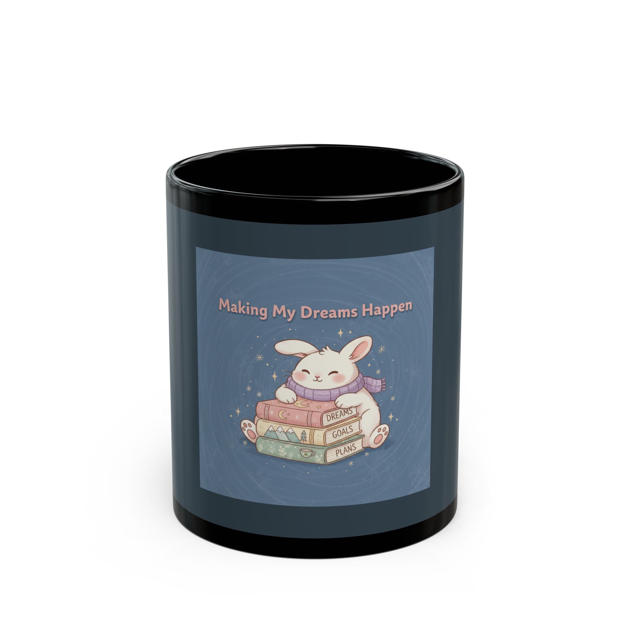 Rabbit Black Mug 11oz – Making My Dreams Happen