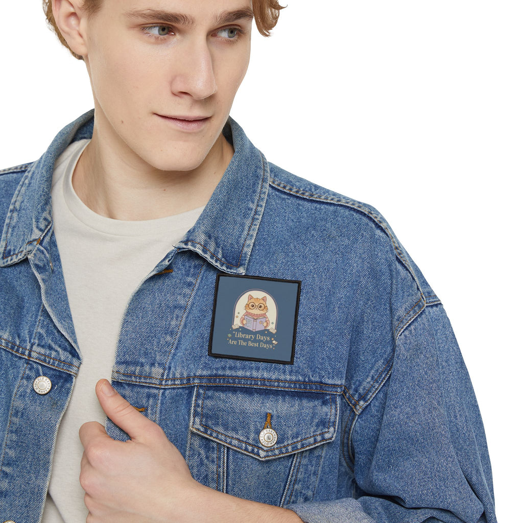 Cat Iron-On Patch – Library Days Are the Best Days