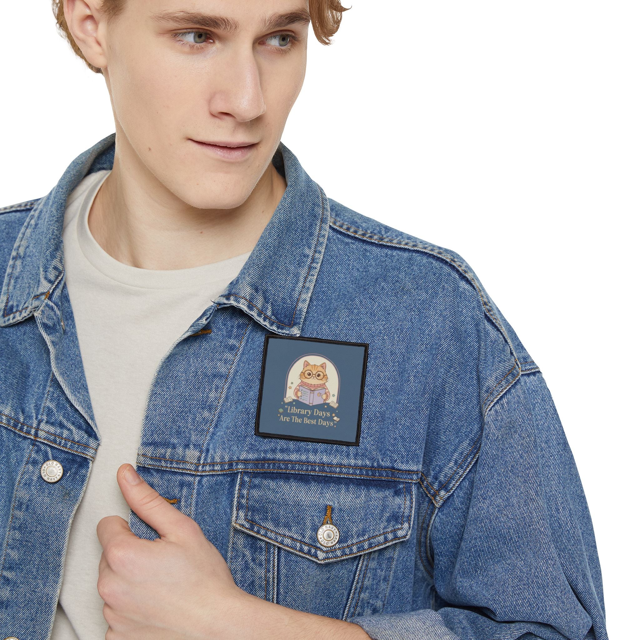 Cat Iron-On Patch – Library Days Are the Best Days