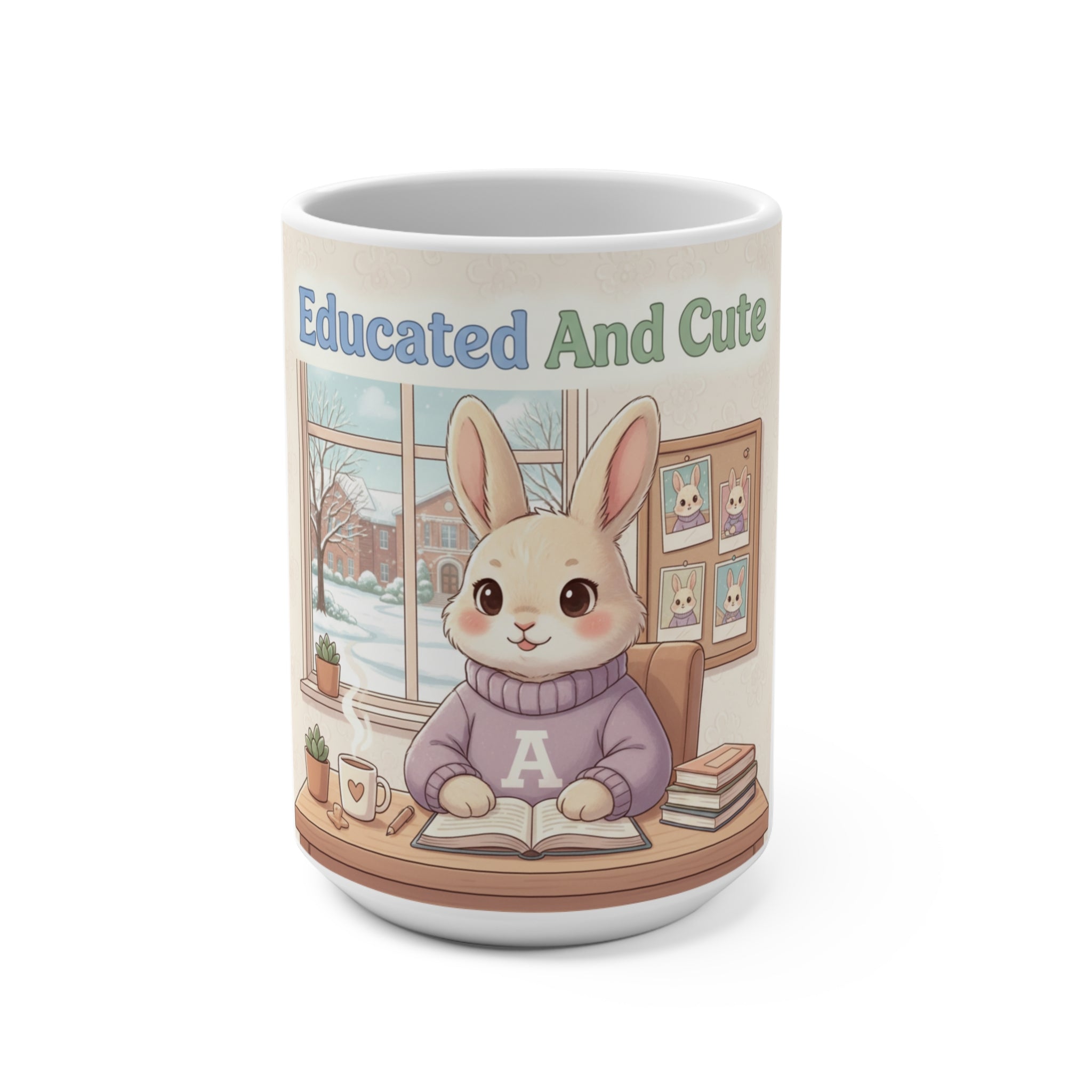 Educated And Cute Rabbit Mug 15oz