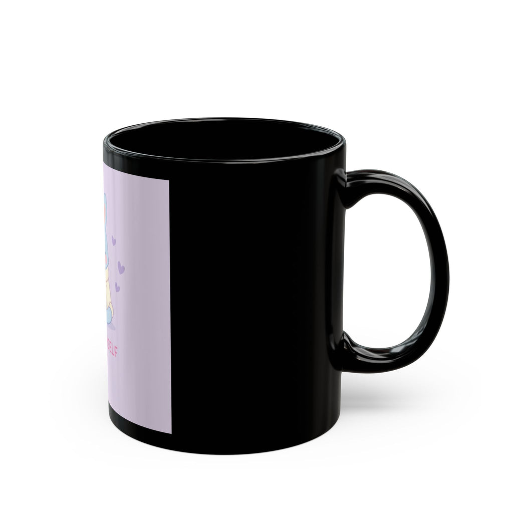 LOVE YOURSELF FIRST Bunny Black Mug 11oz