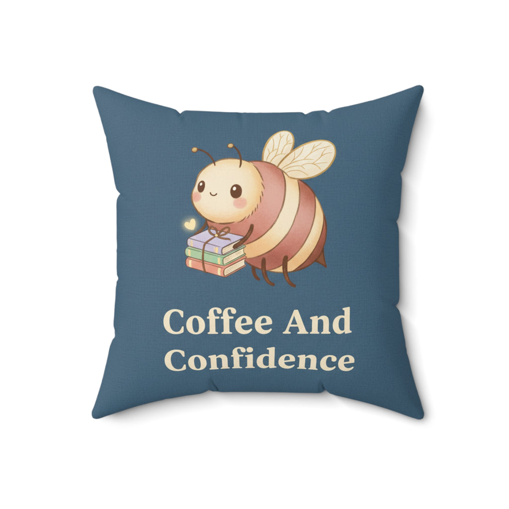 Bee Square Pillow – Coffee and Confidence