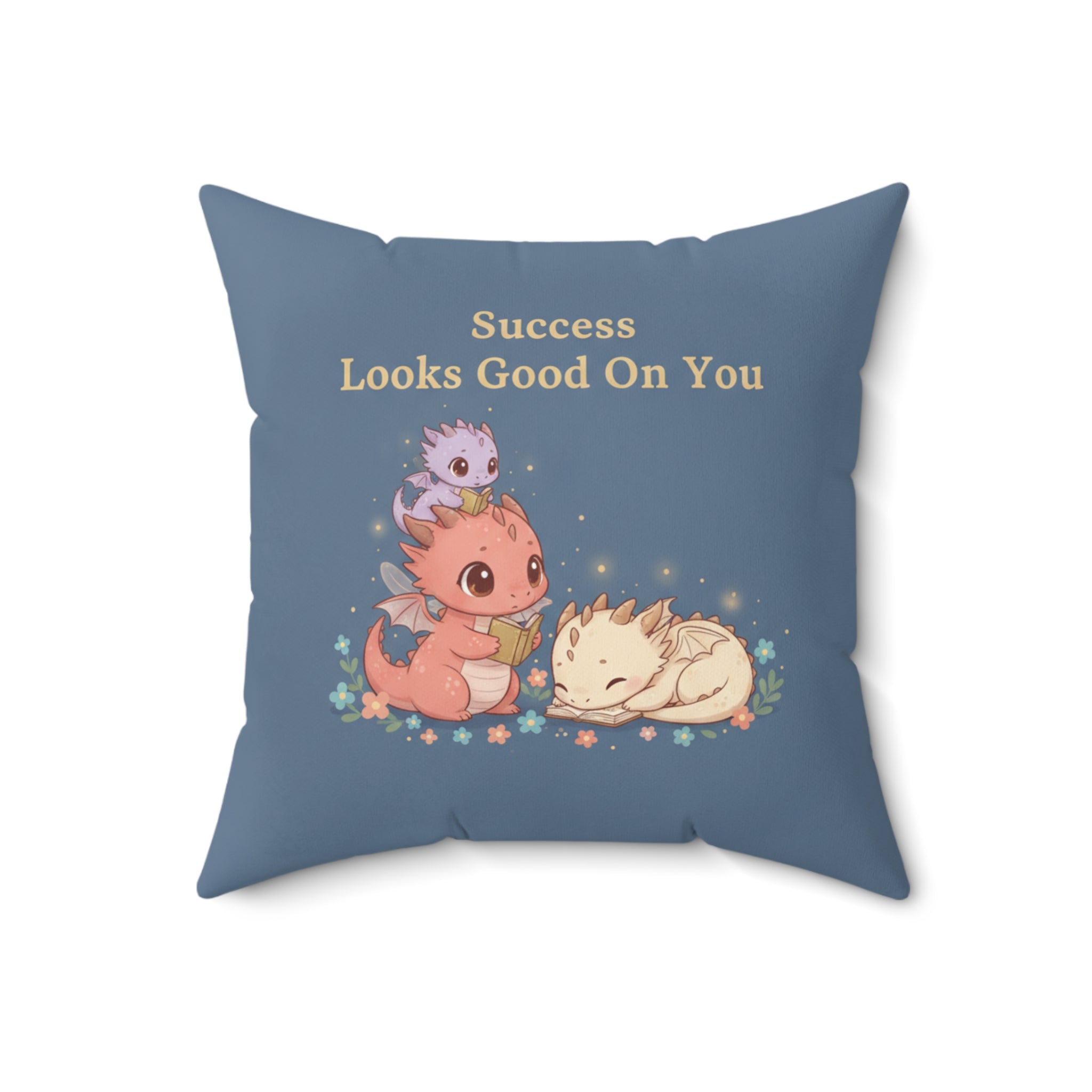 Baby Dragons Square Pillow – Success Looks Good on You