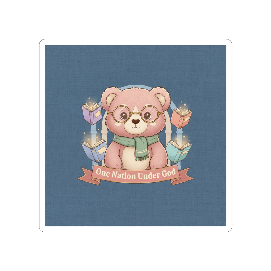 Bear Kiss-Cut Sticker – One Nation Under God