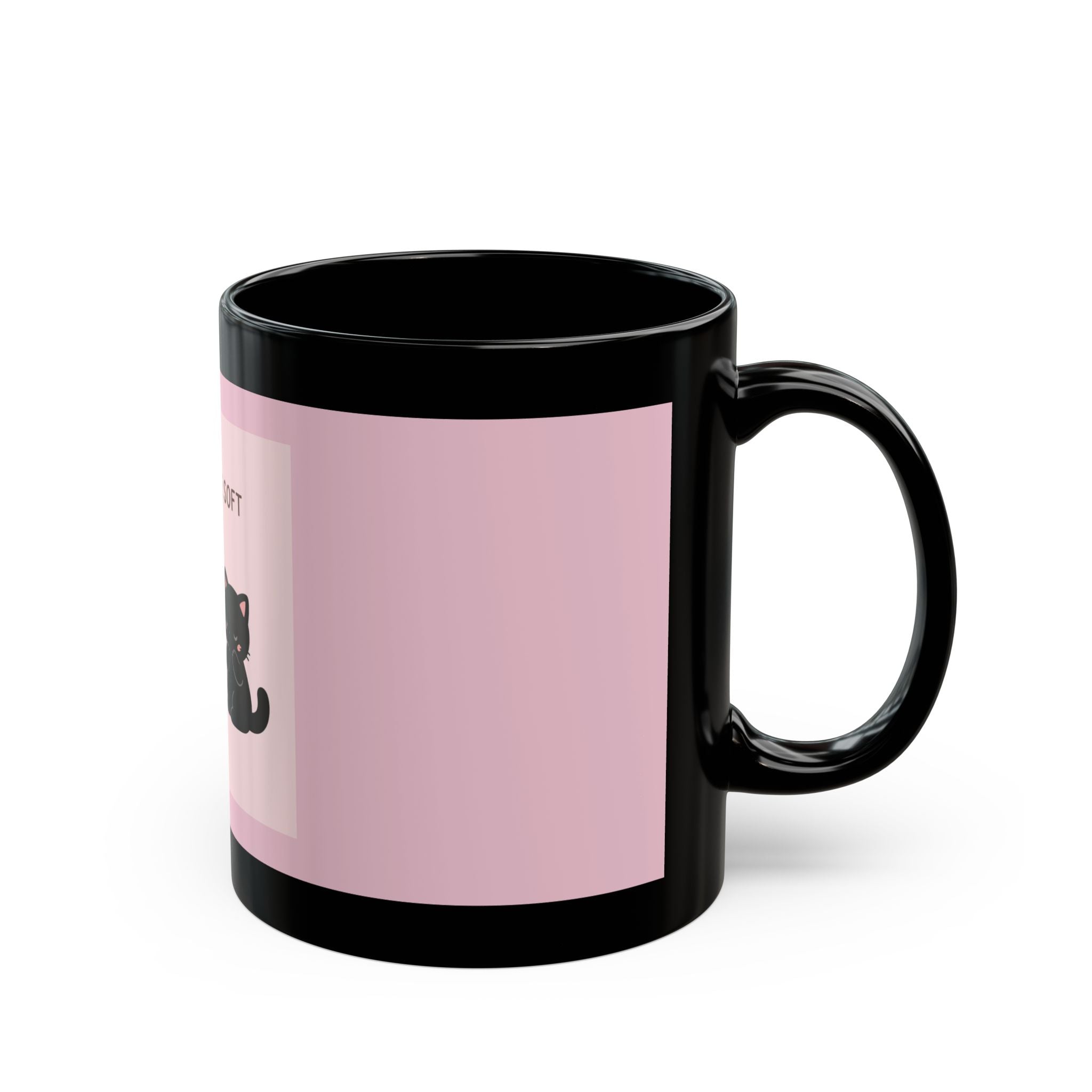 "LOVE CAN BE SOFT" Black Cat Black Mug | College Girl Gift | Fashion | KayKay Classics