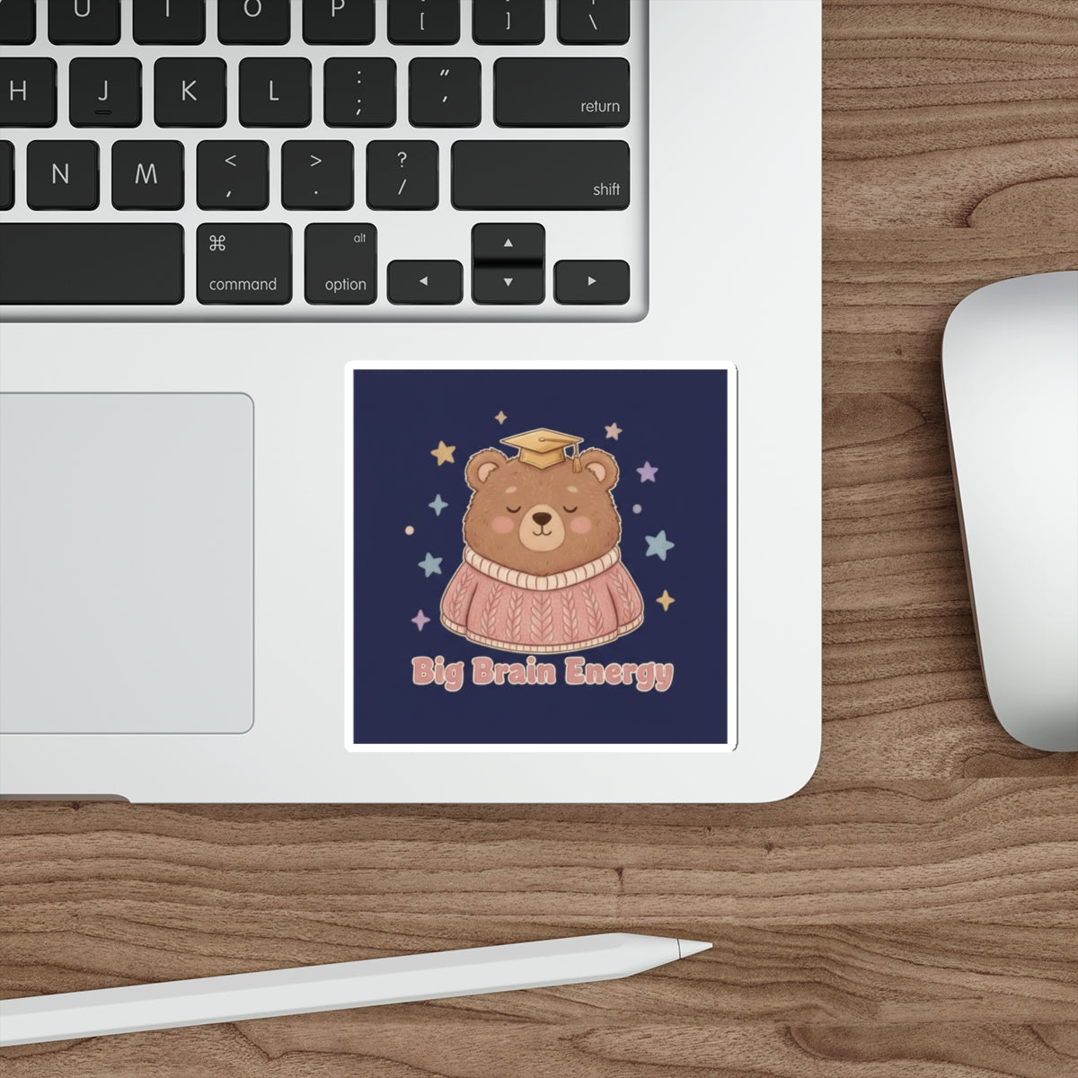 Bear Die-Cut Sticker – Big Brain Energy