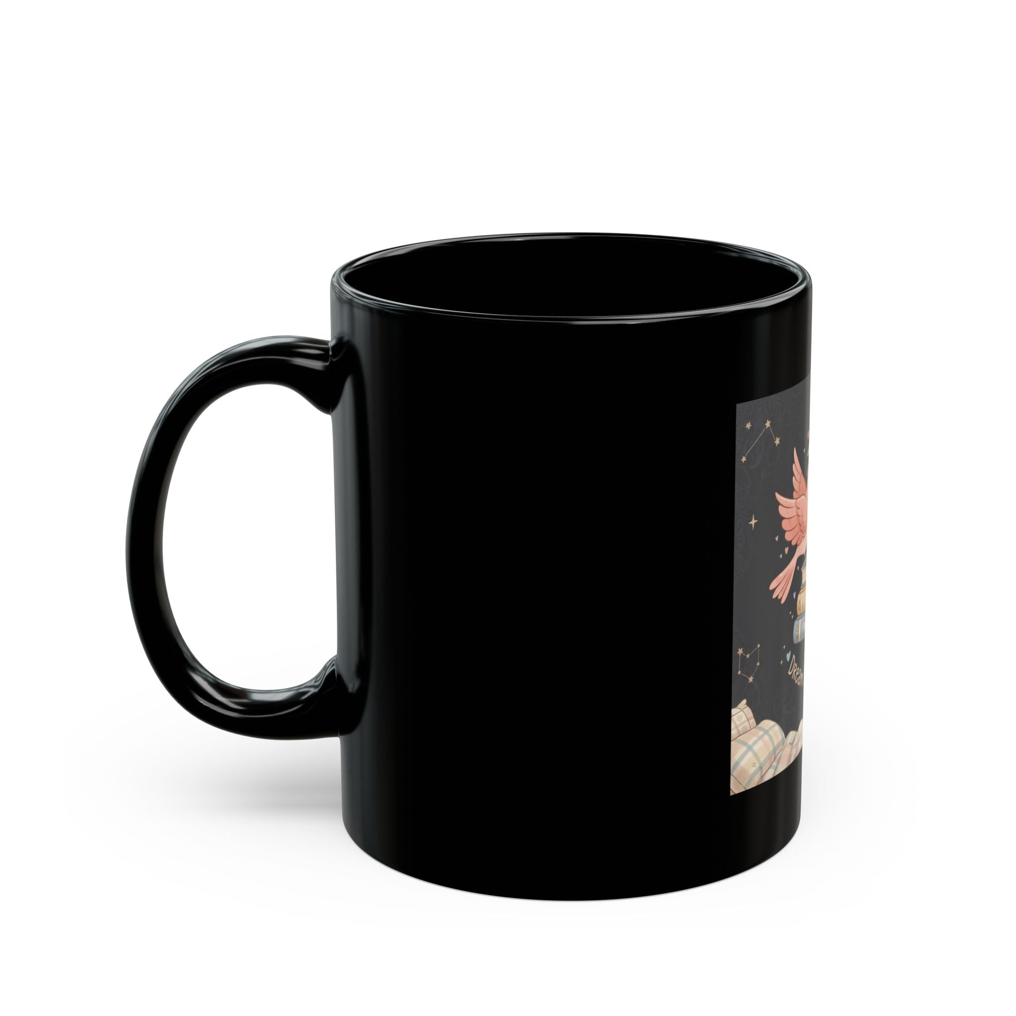 Dream Big, Study Hard Birds Black Mug 11oz