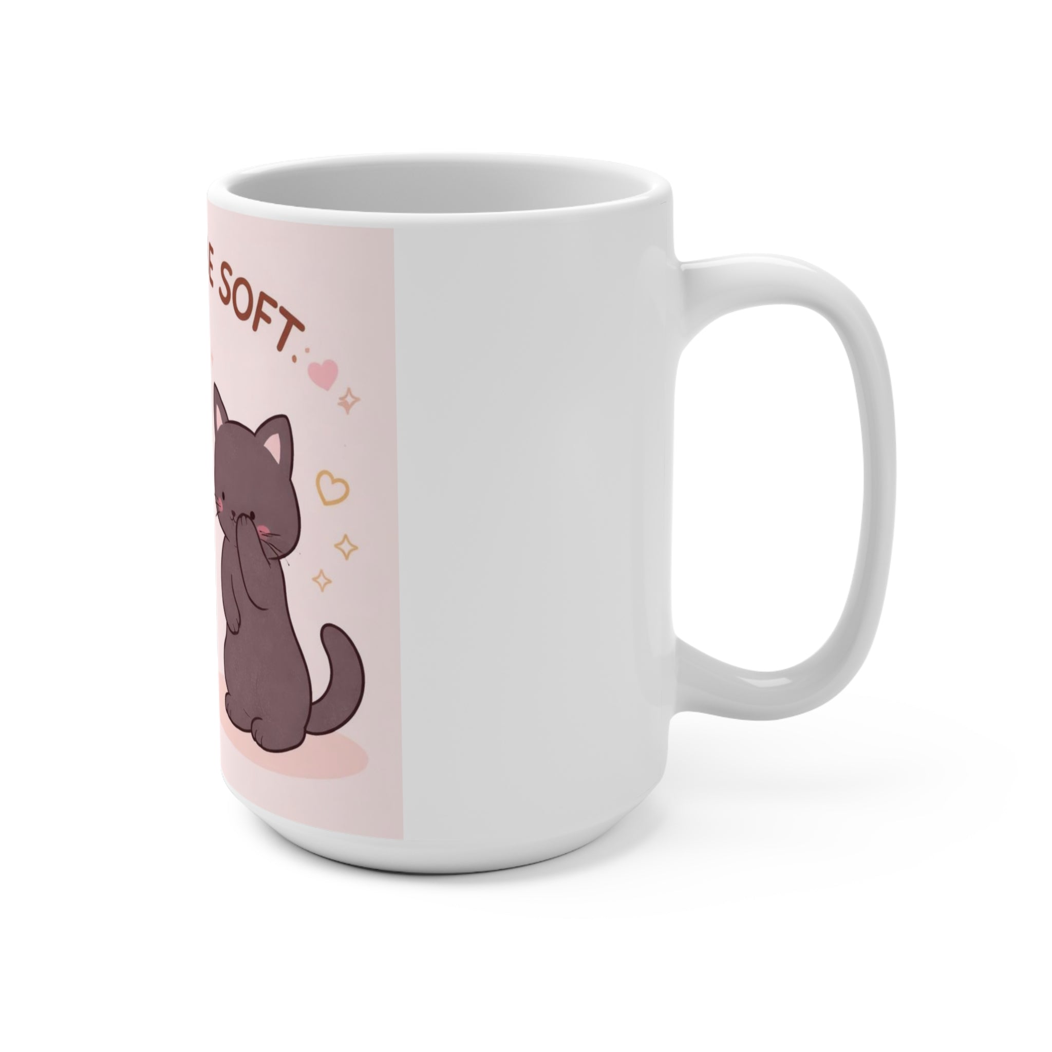 LOVE CAN BE SOFT Rabbit, cat Mug 15oz