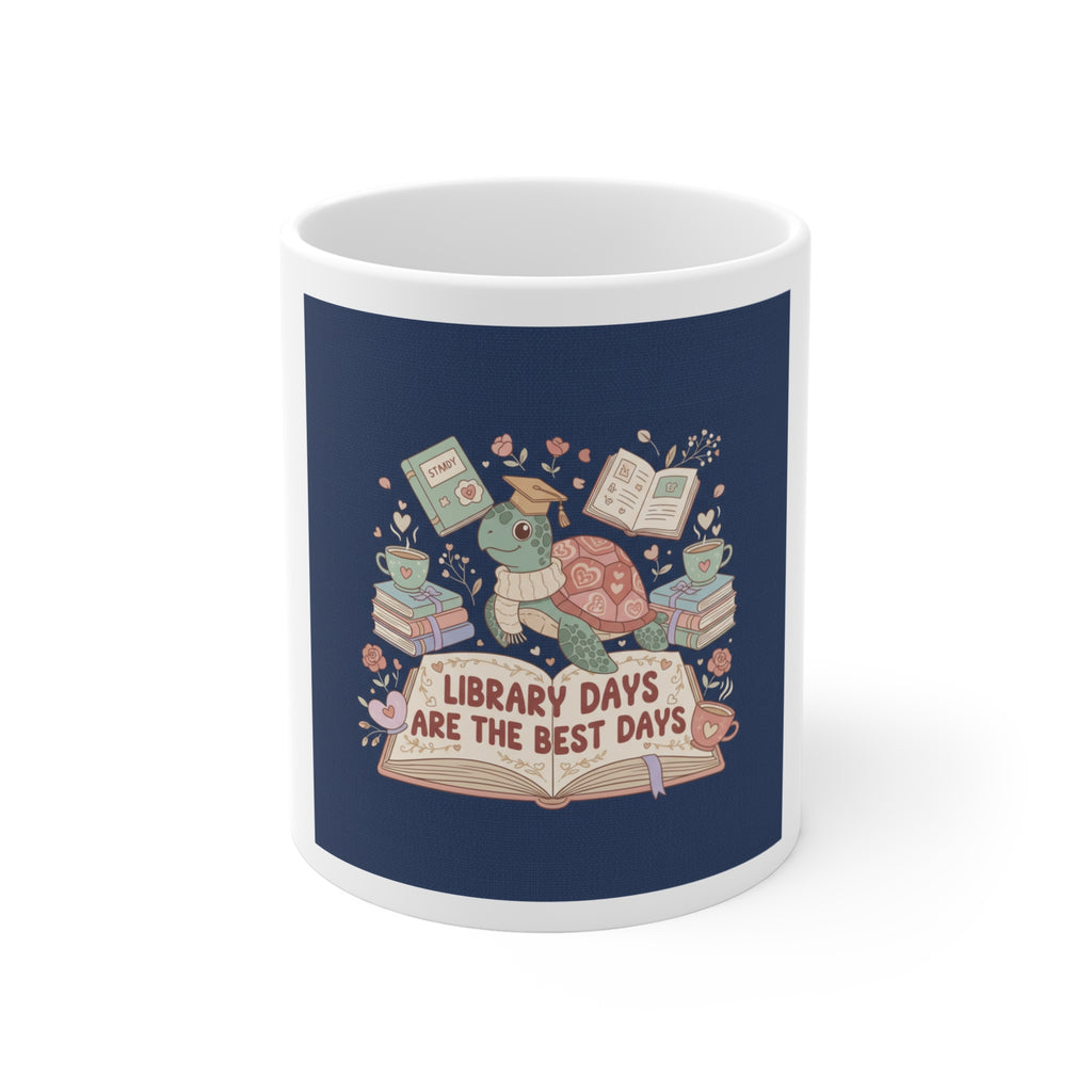 LIBRARY DAYS ARE THE BEST DAYS Turtle Mug 11oz