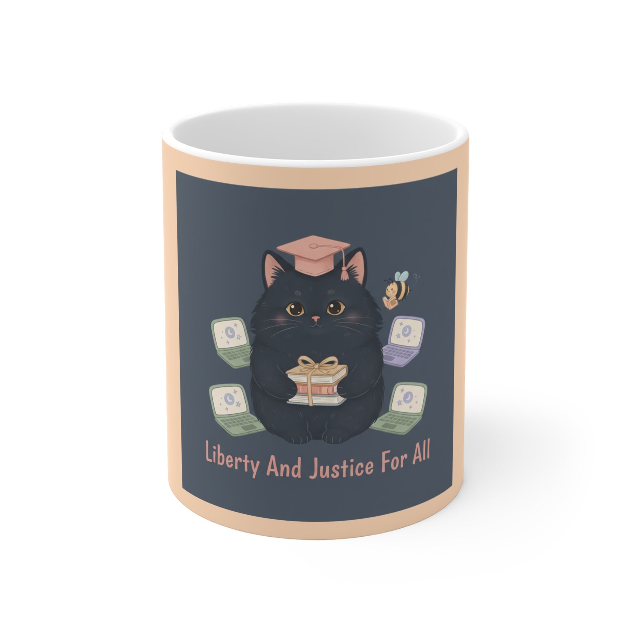 Black Cat Mug 11oz – Liberty and Justice for All